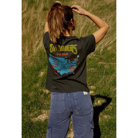 Daydreamer Dreamers American Tour 1976 Reverse Girlfriend Tee Vintage Black M - Picture 3 of 11